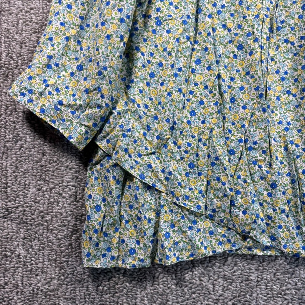 Jones New York Blouse Blue Yellow Floral 3/4 Sleeve Rayon Top Womens 1X - Picture 7 of 11